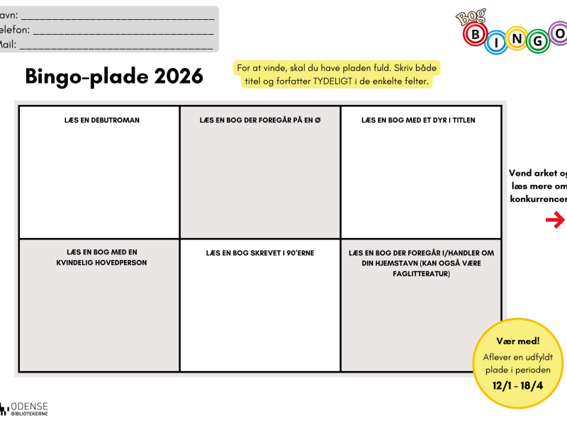 Bogbingoplade 2026